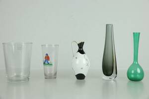 VASER, 4 st, samt, kanna, bl.a. Orrefors