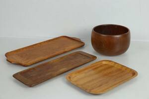 BRICKOR, 3 st, samt SKÅL, teak, bl.a. Karl Holmberg