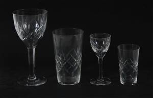 Glasservis med slipad dekor, Orrefors, Helga