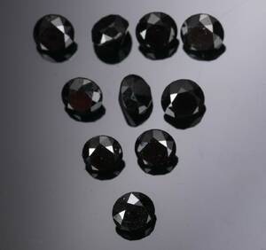 10 uindfattede sorte facetslebne diamanter, ca. 10.76 ct. - 4772