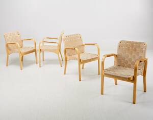 Alvar Aalto, karmstolar, modell 45, 4 st