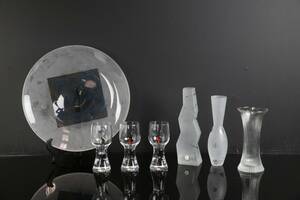RENATE STOCK, glas, 3 st, vaser, 2 st, Sea Glasbruk, vas, Iittala, samt fat, Cilla Persson