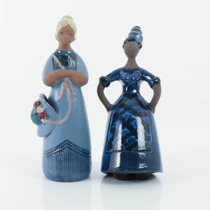 ELSI BOURELIUS, 2 st figuriner, Jie Keramik