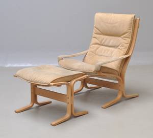 Ingmar Relling 1920-2002. Siesta hvilestol med tilhørende fodskammel.