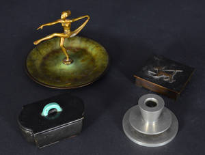Samling Art deco föremål, metall och keramik 4