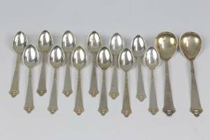 KAFFESKEDAR, 12 st, samt SKEDAR, 2 st, silver, 167 g