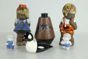 FIGURINER, 5 st samt, VAS, bl.a. Tilgmans, Jussis keramik