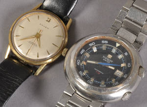 Anker herreur i 14 kt guld samt Tissot Automatic T12 i stål. 2