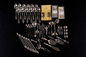 Diverse bestick, främst nysilver, ca 77 delar, bl a serveringsbestick
