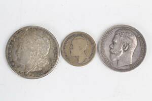 MYNT, 3 st, 1800-tal, USA, Sverige, Ryssland