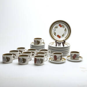 KAFFESERVIS, 24 delar. keramik Julia Gefle, Jackie Lynd, handmålade, 1900-tal.