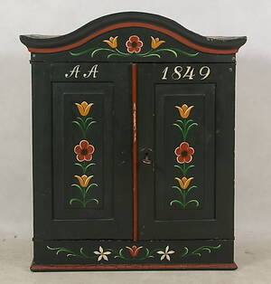 SKÅP, vägghängt, allmoge, 1800-talets mitt.