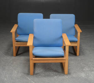 Børge Mogensen. Tre slæde stole model 2256 3