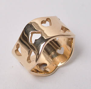 Maria Louise Graadyb, bred hjertering af 14 kt. guld