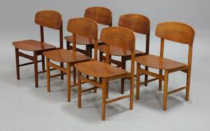 Børge Mogensen. Et sæt på seks stole, model SM-122 6