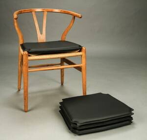 Hyndesæt til Hans J. Wegners Y- stol, sort bøffellæder 4
