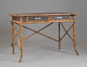 Skrivbord i bambu, kolonialstil, sekelskiftet 1900