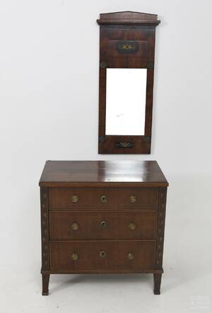 Byrå med spegel, 1800-tal