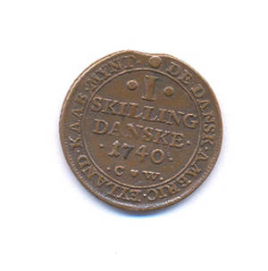 Danmark Vestindien 1 skilling 1740