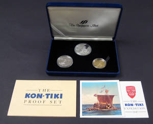 Samoa i Sisifo Kon-Tiki møntsæt 1988 3