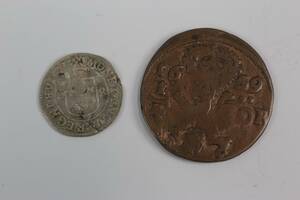 MYNT, 2 st, Karl X Gustaf, silver resp koppar, 1654-1660