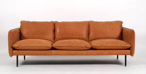 Tre- pers. sofa, model DDS-115. Dunes cognac farvet anilinlæder