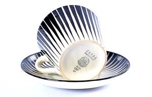 KAFFEKOPP MED FAT, Zebra, Eugen Trost, Upsala-Ekeby, Gefle, 1900-talets mitt.