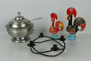 FIGURINER, 2 st, tuppar, Portugal, TERRIN, tenn, samt LJUSSTAKE, fyra ljus