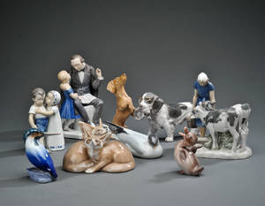 Bing Grøndahl, Kgl. P. m.v. 9 porcelænsfigurer 9