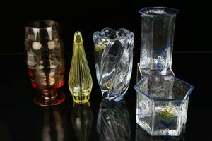 VASER, 4 st, samt SKÅL, bl.a. Sea Glasbruk, Orrefors, Johansfors