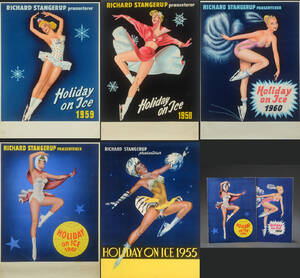 Samling vintage Holliday on Ice plakater og programmer.7