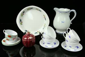 PARTI med kaffegods, form, kanna, lockask, bl.a. Gustavsberg, Gefle, Rörstrand