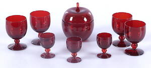 SERVIS, 8 delar, glas, Monica Bratt, Rejmyre.
