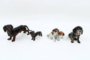 Figuriner, Hundar, 4 st, porslin