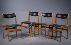Dansk møbeldesign, 4 stole af teak 4