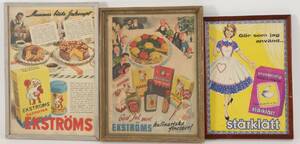 Reklamskyltar 3st, Ekströms samt Stärklätt