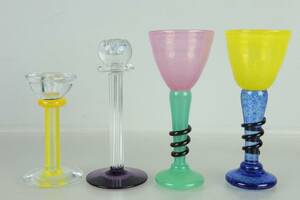 POKALGLAS, Eneryda Senge Glas, samt LJUSSTAKAR, 2 st