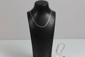 HALSKEDJA samt ARMBAND, manglad ormlänk, silver, Balestra