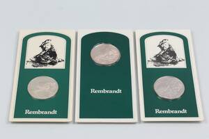 SAMLARMEDALJER, 3 st, silver, Franklin Mint, Rembrandt
