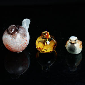 FIGURINER, 3 st, glas och keramik, fåglar