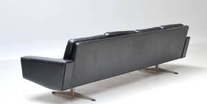 Fire-personers shakersofa i sort læder, 1960erne