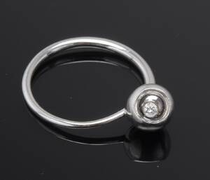 Georg Jensen Cave ring med brillant, 18 kt. hvidguld