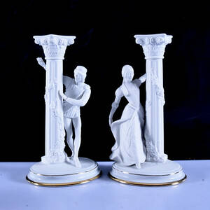LJUSSTAKAR, ett par, porslin, The Romeo And Juliet Candlesticks, The Franklin Mint.