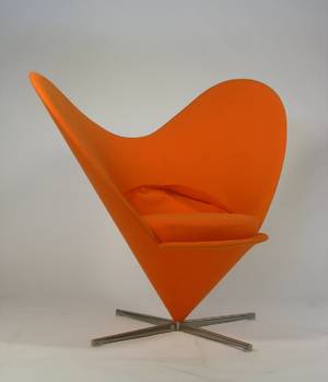 Verner Panton, lænestol Hjertestolen, fremstillet hos Vitra