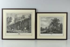 KOPPARSTICK, 2 st, Forth view of Italy, Pierre Jacques Duret, 1729-1796 samt Louis-Joseph Masquelier, 1741-1811