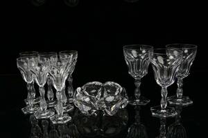 DEL av glasservis, 10 st, samt skål, Vicke Lindstrand, Orrefors