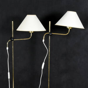 GOLVLAMPA, ett par, gulmetall, Belid.