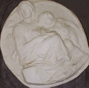 Relief, motiv efter Michelangelo, gips, tidigt 1900-tal