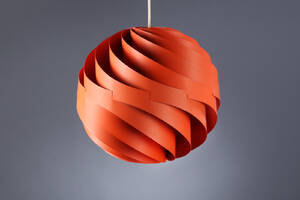 Louis Weisdorff for Lyfa. Turbo pendel af orangelakeret metal