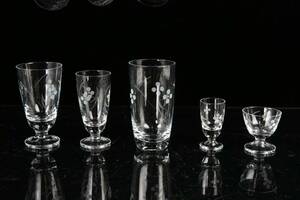 GLASSERVIS, 35 delar, slipad dekor